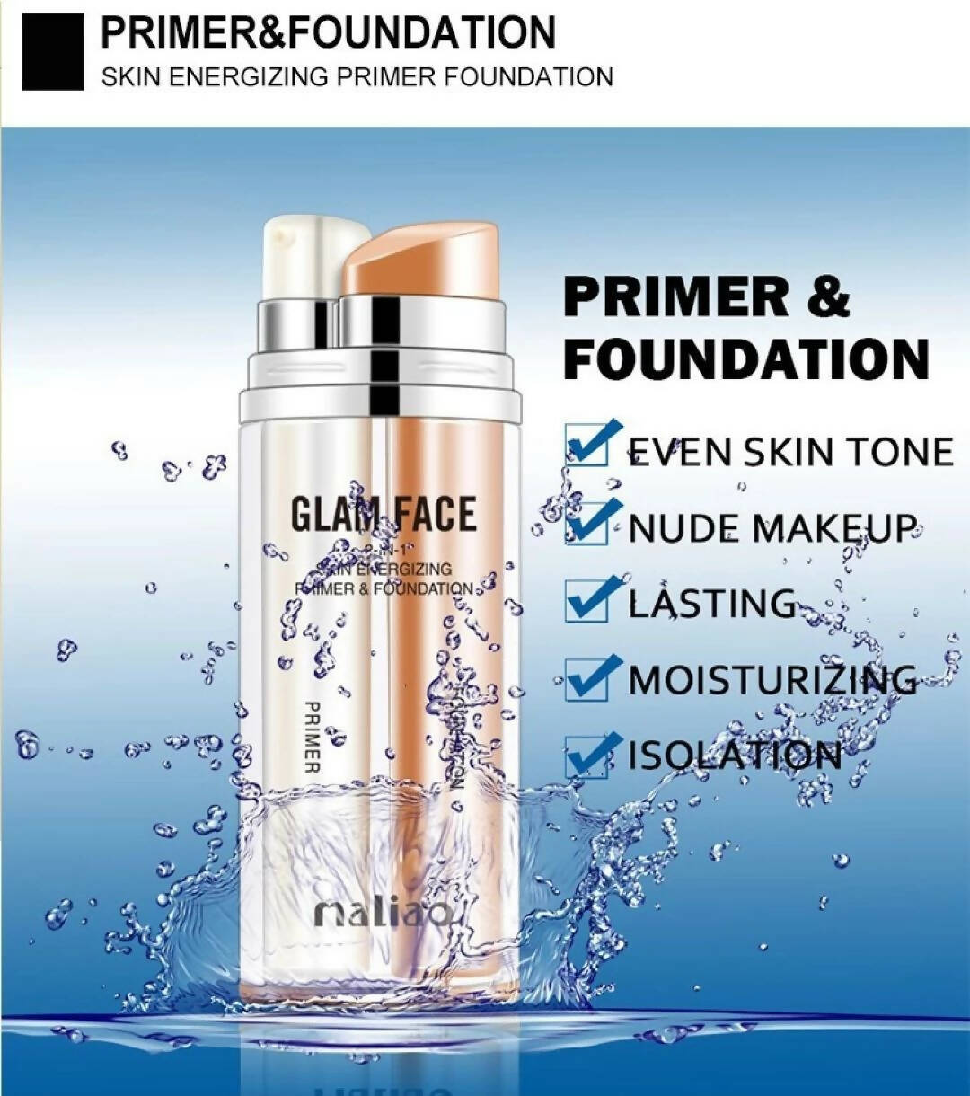 Maliao Professional 2In1 Skin Energizing Primer & Foundation