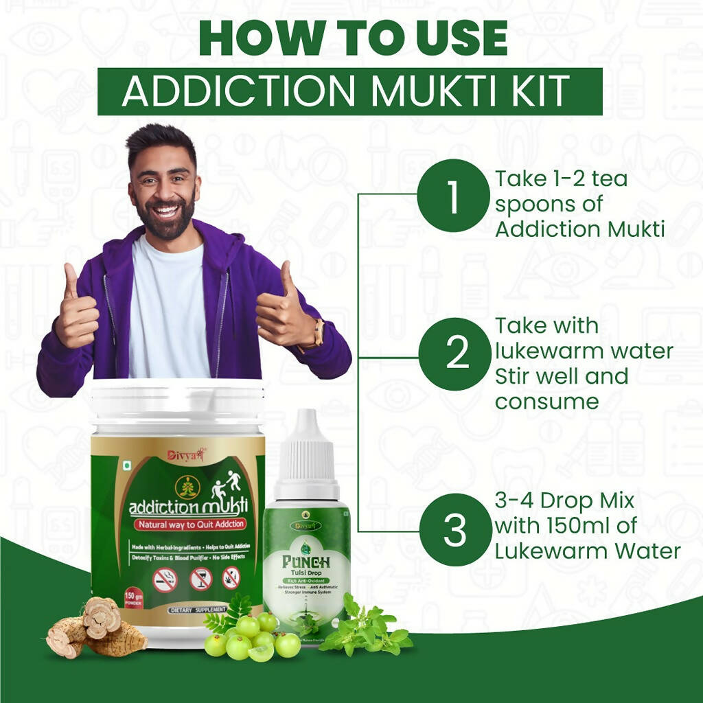 Divya Shree Addiction Mukti & Punch Tulsi Drop Combo