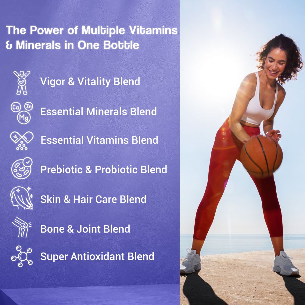 Health Veda Organics Multivitamin Tablets with Probiotics for both Men & Women