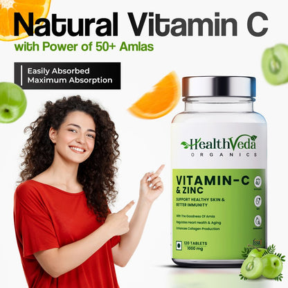 Health Veda Organics Natural Vitamin C Tablets For Skin & Health