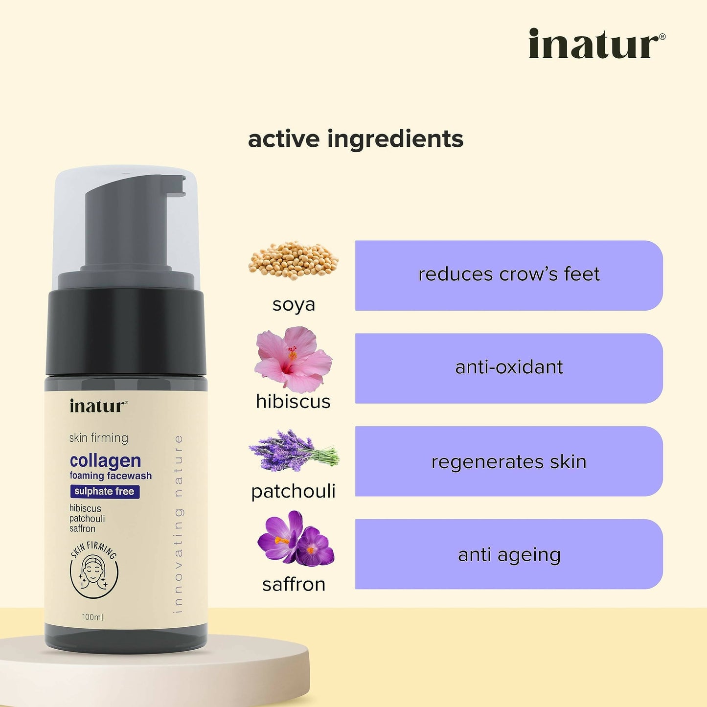 Inatur Collagen Foaming Face Wash