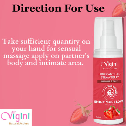 Vigini Intimate Strawberry Lubricant Personal Lube Water Based Gel