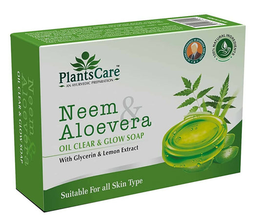 Plants Care Neem & Aloevera Oil Clear & Glow Soap - BUDEN