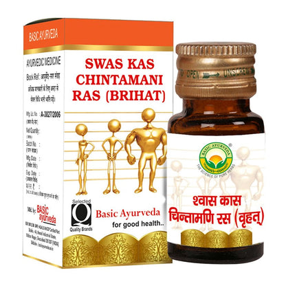 Basic Ayurveda Swas Kas Chintamani Ras (Brihat) Tablets