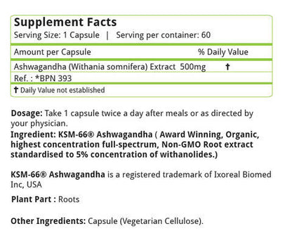 Nature's Velvet KSM - 66 Ashwagandha Capsule