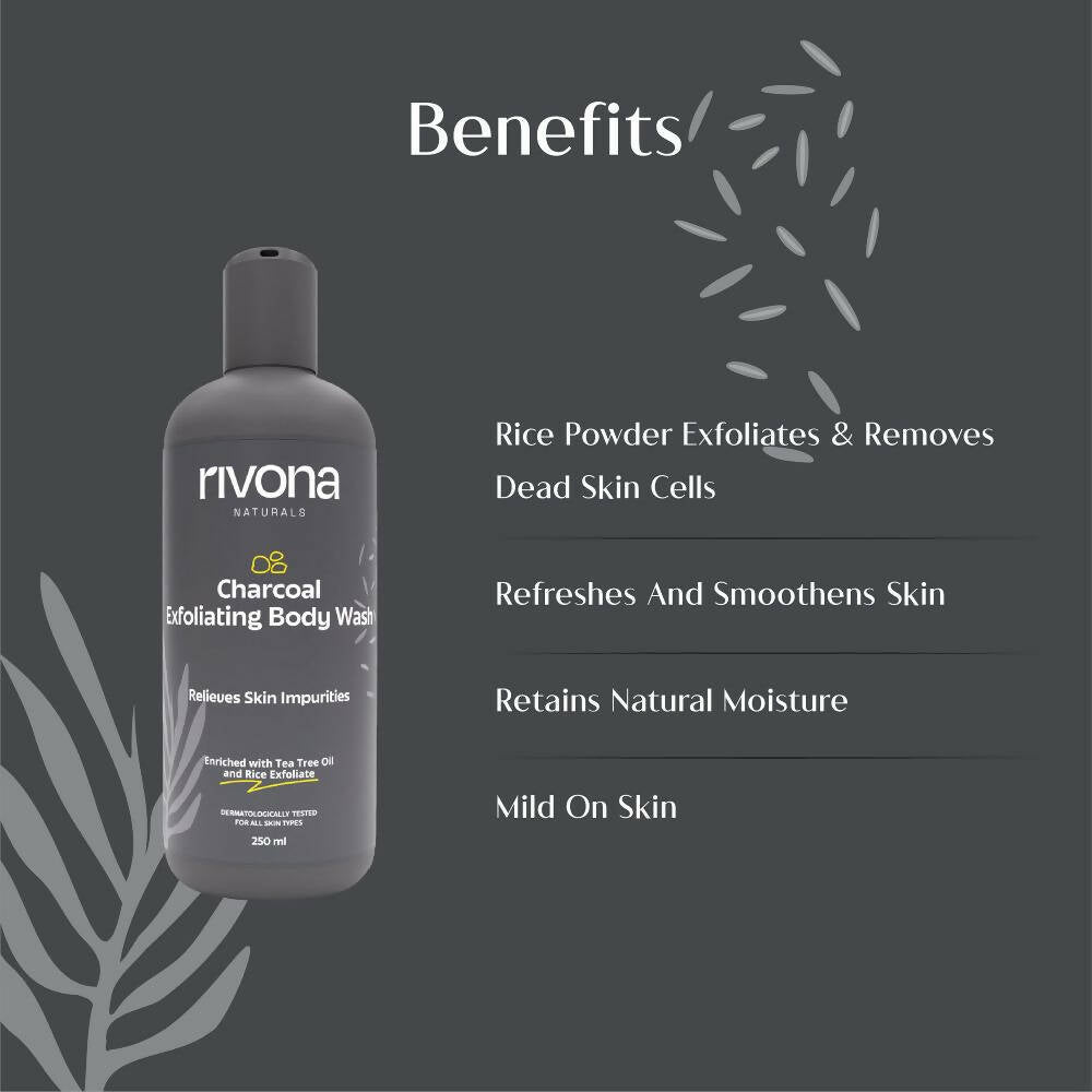 Rivona Naturals Charcoal Exfoliating Body Wash