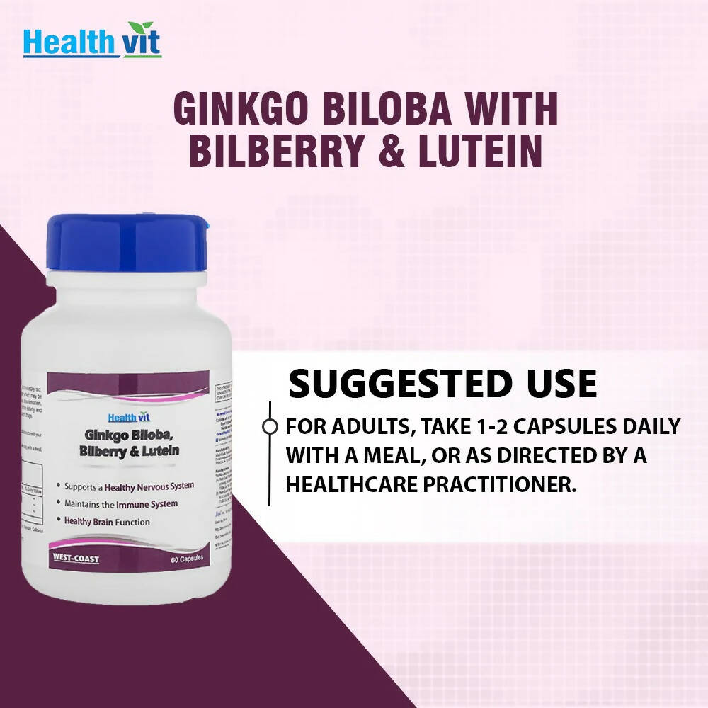 Healthvit Ginkgo Biloba Billberry And Lutein Capsules