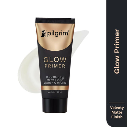 Pilgrim Glow Primer Pore Blurring Matte Finish Vitamin C Infused