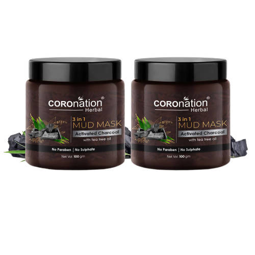 Coronation Herbal Activated Charcoal 3 in 1 Mud Mask with Tea Tree Oil - usa canada australia