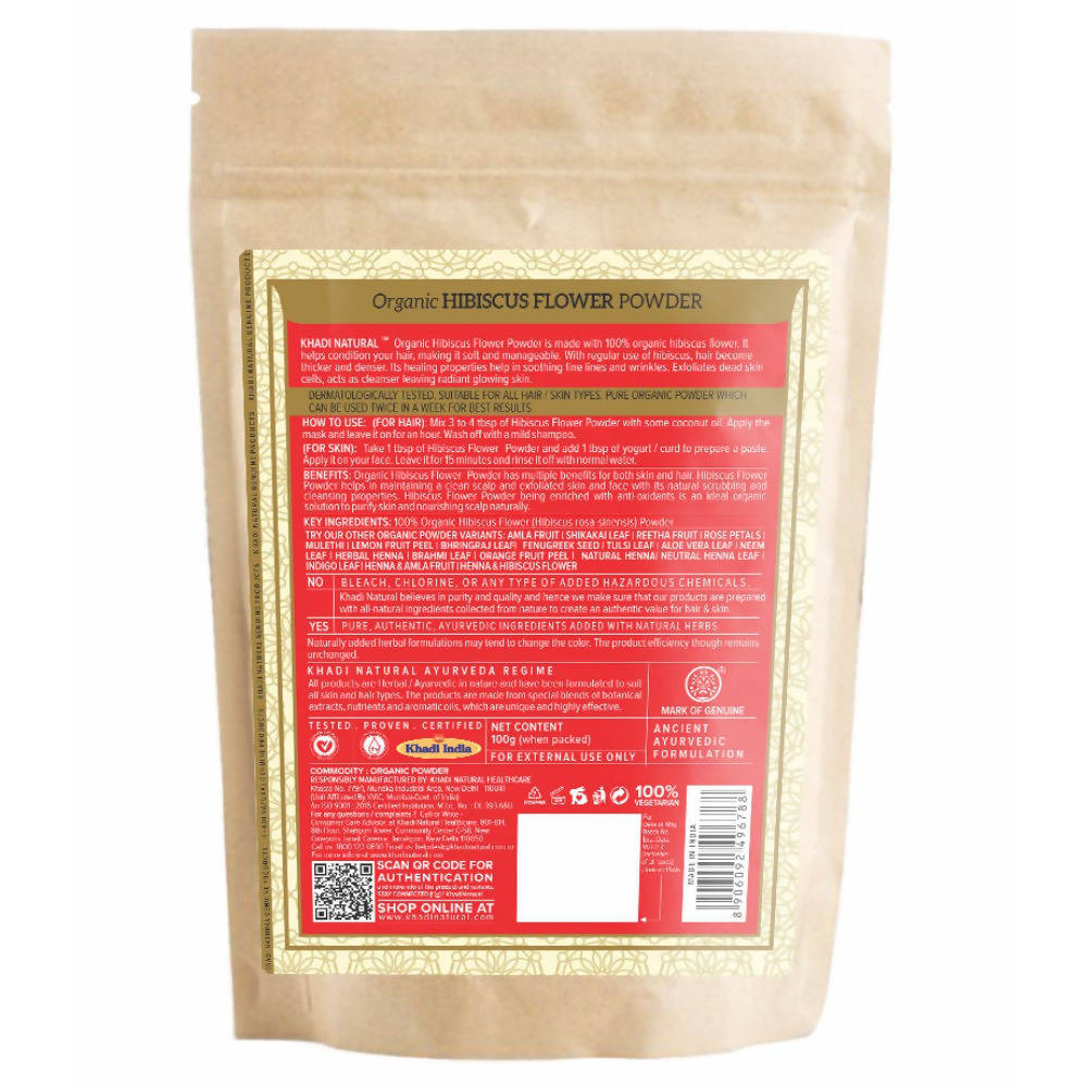 Khadi Natural Organic Hibiscus Flower Powder