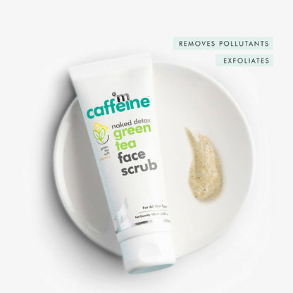 mCaffeine Green Tea Face Scrub with Vitamin C & Hyaluronic Acid