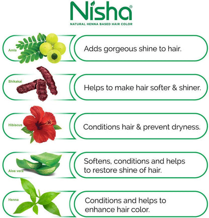 Nisha Henna Based Hair Color Natural Brown