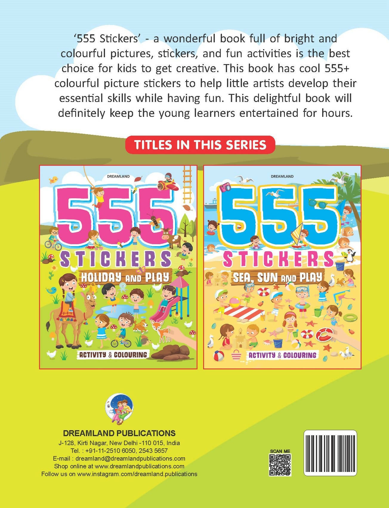 Dreamland 555 Stickers, Holiday and Play Activity and Colouring Book : Children Interactive & Activity Book