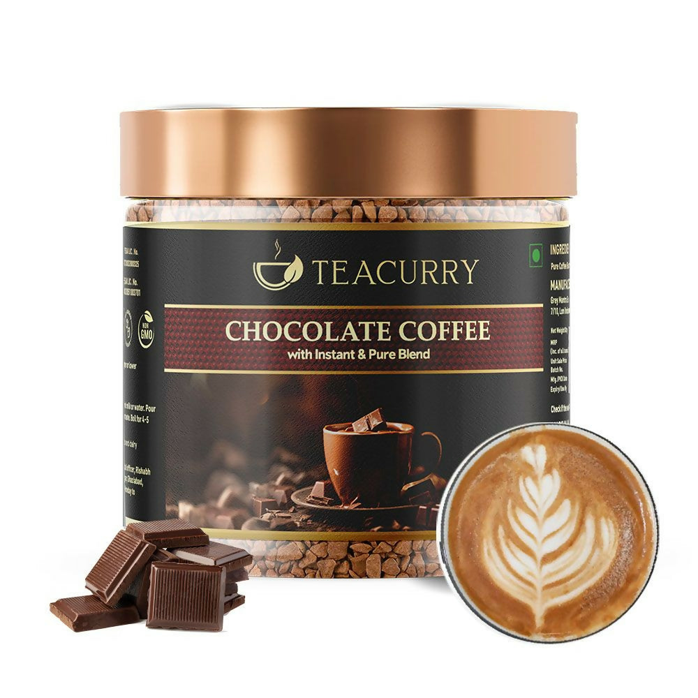 Teacurry Chocolate Instant Coffee Powder - Arabica Freeze Dried Coffee for Instant Hot & Cold Coffee - 50GM