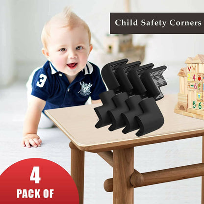 Safe-O-Kid Corner Guards Cushions L Shaped, Small, Black For Kids Protection