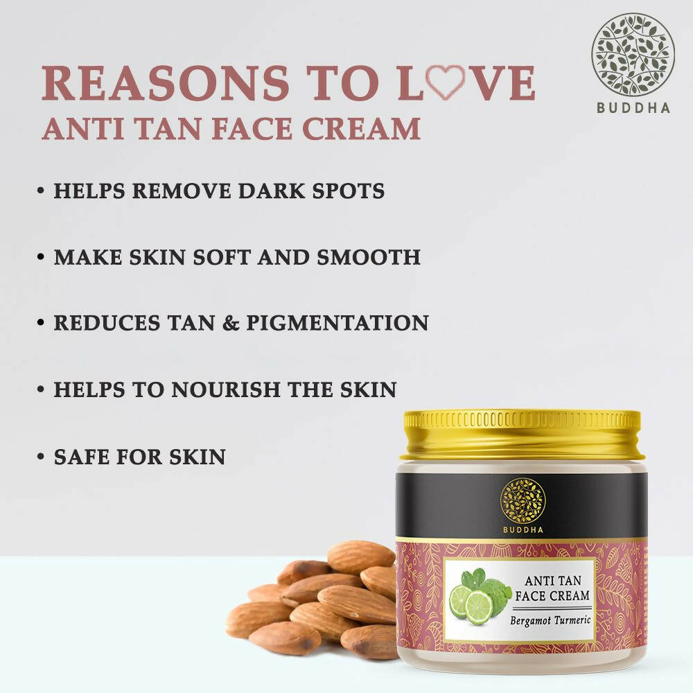 Buddha Natural Anti Tan Face Cream - For Skin Glow, Removing Tan & Dark Spots