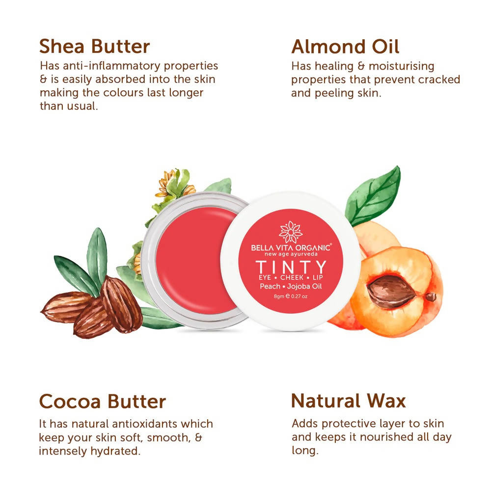 Bella Vita Organic Peach Tinty Blush 3 in 1