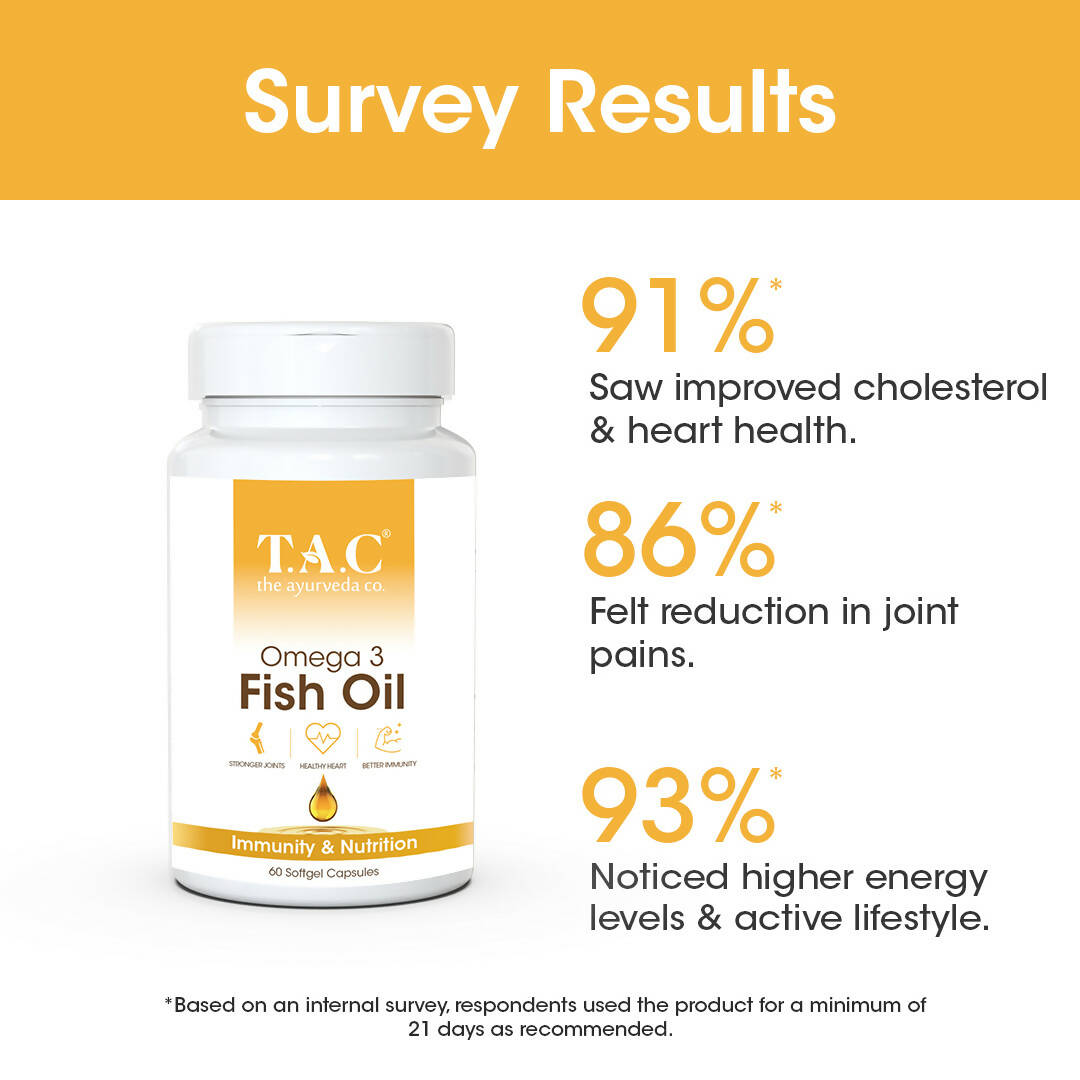 TAC - The Ayurveda Co. Omega 3 Fish Oil Soft Gel Capsules