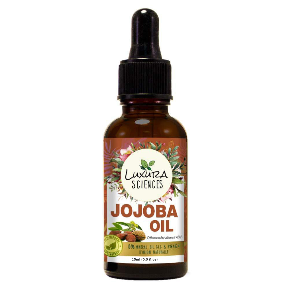 Luxura Sciences Jojoba Oil 100% Pure Cold Pressed Natural Unrefined Moisturizer for Skin Hair and Nails - BUDNEN