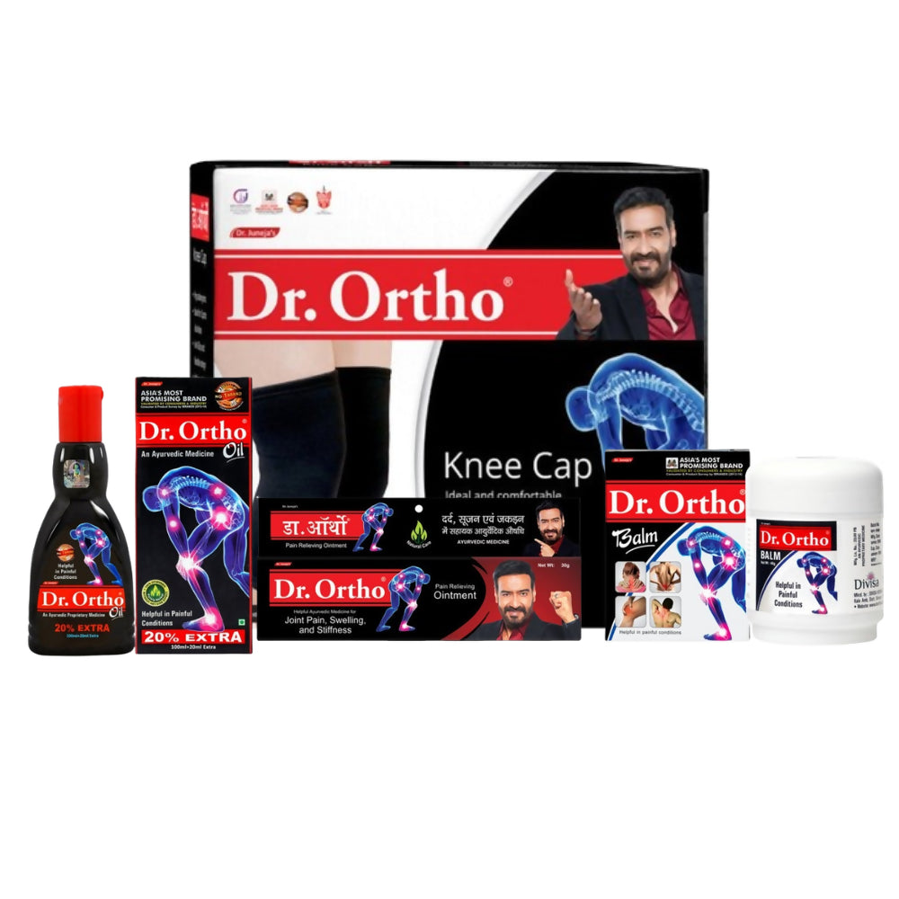 Dr. Ortho Ayurvedic Oil, Balm, Ointment & Knee Cap Combo