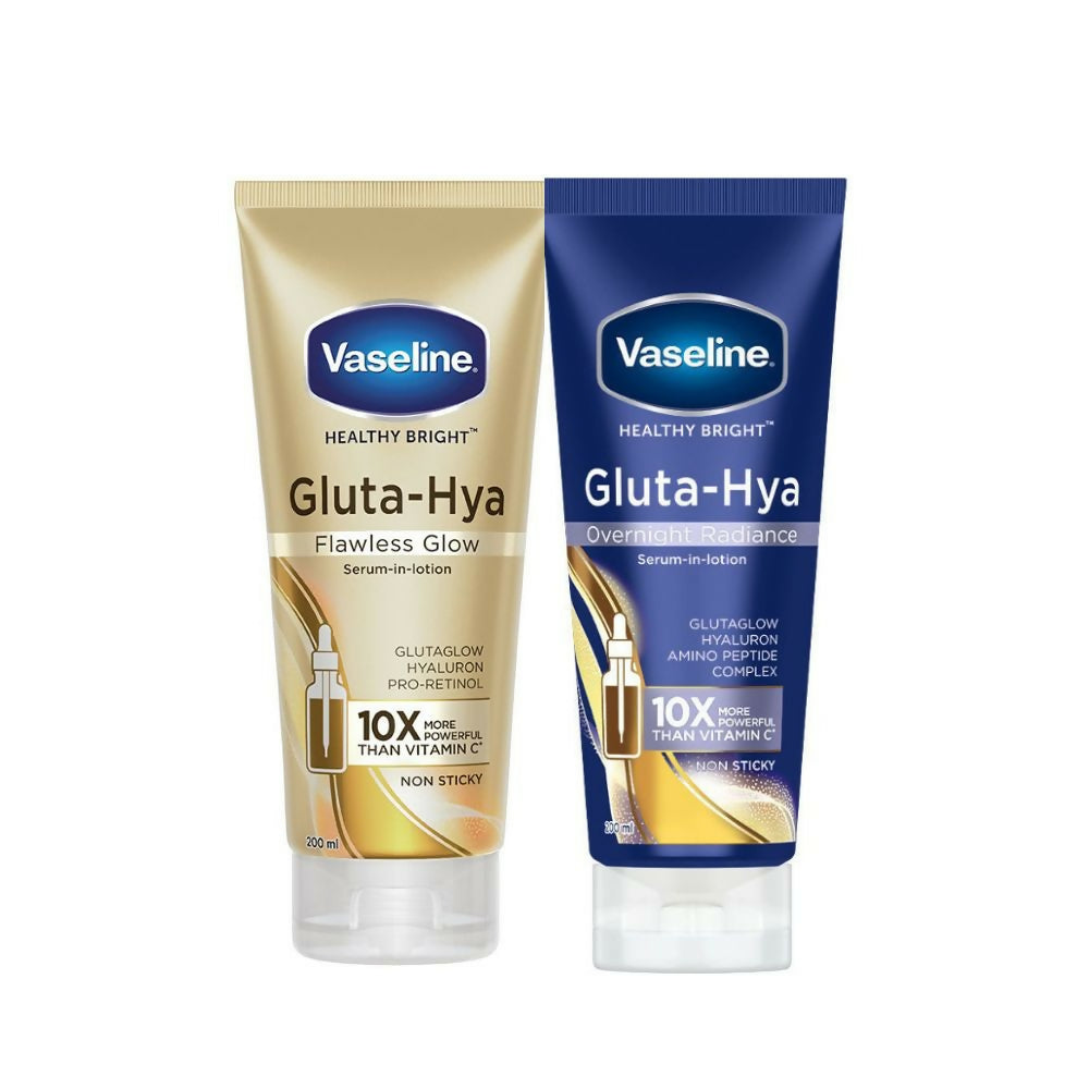 Vaseline Gluta-Hya Flawless Glow & Overnight Radiance Serum-In-Lotion Combo -  buy in usa 