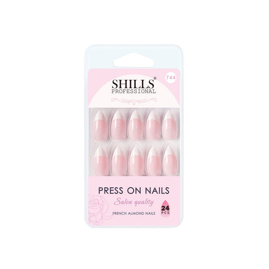 Shills Professional Reusable Press On Nails French Almond - SPN744