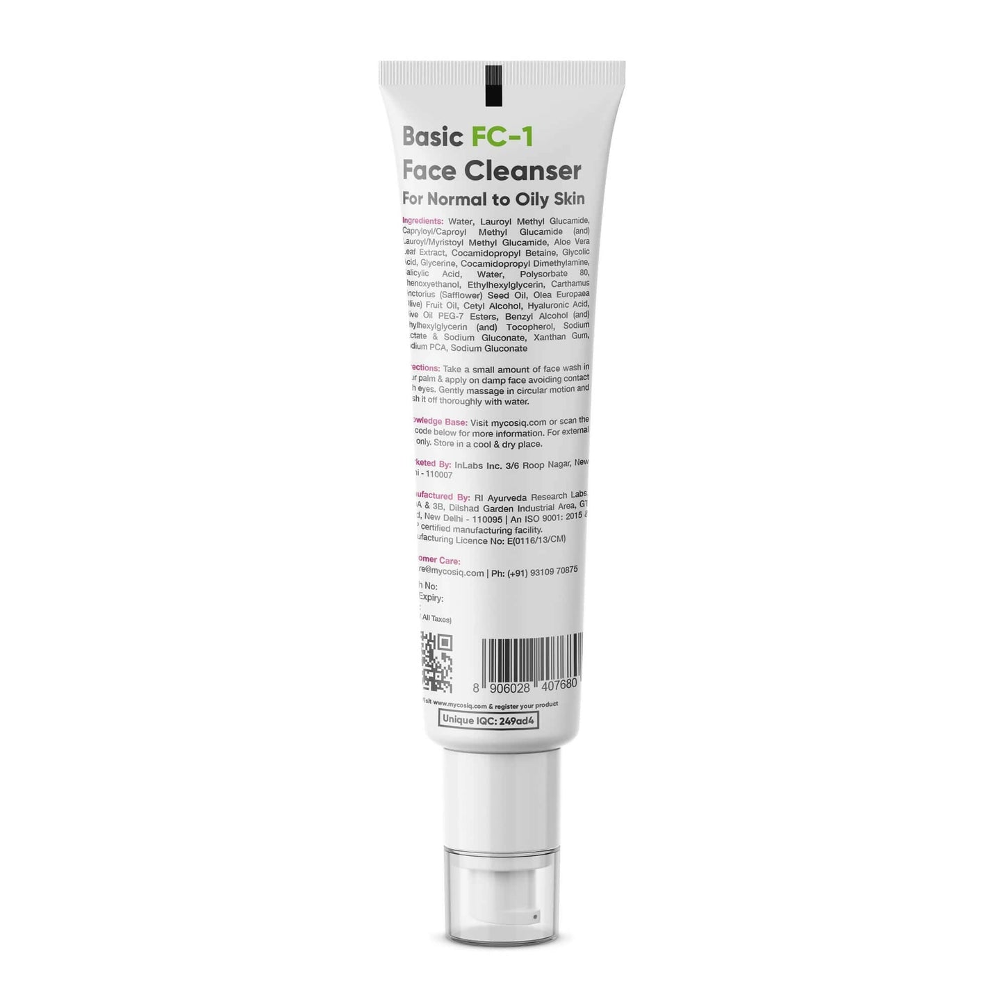 Cos-IQ FC-1 Face Cleanser for Oily Skin