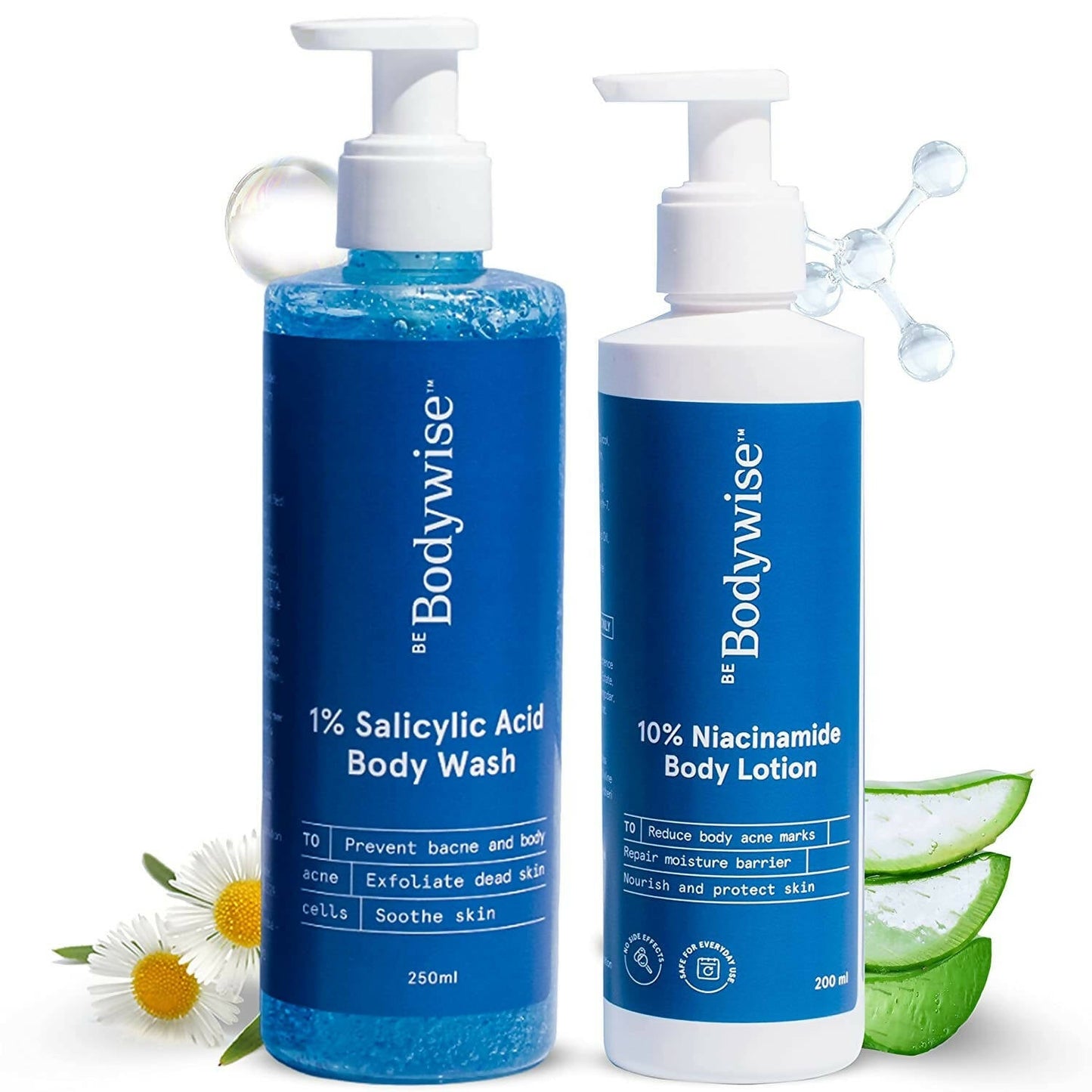 BeBodywise 1% Salicylic Acid Body Wash and 10% Niacinamide Body Lotion - BUDNE