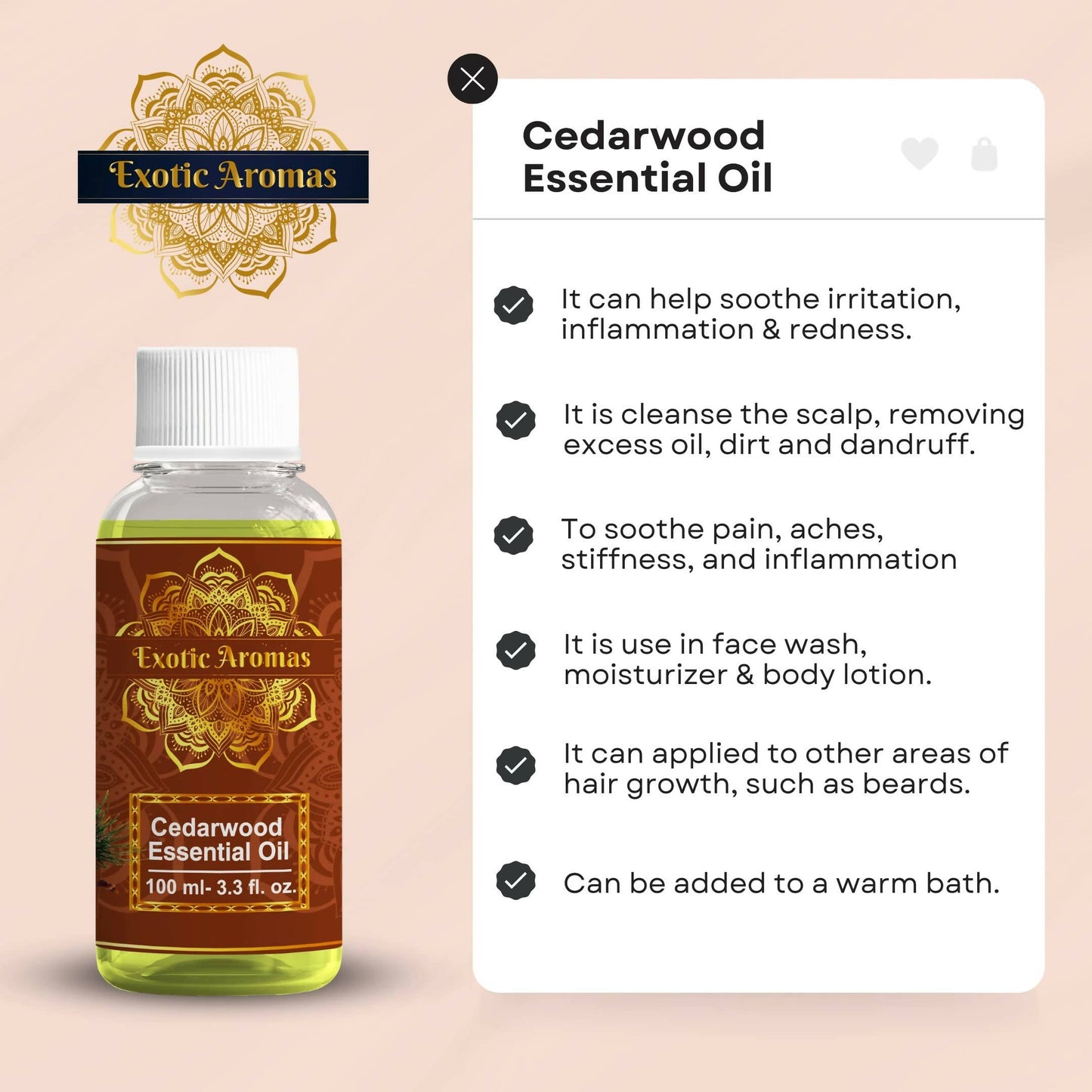 Exotic Aromas Cedarwood Essential Oil