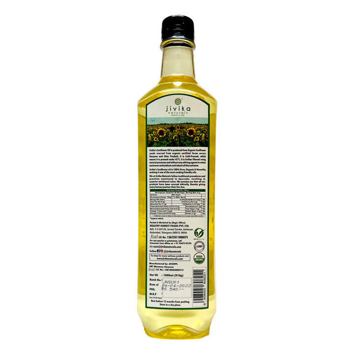 Jivika Naturals Cold Pressed Organic Sunflower Oil