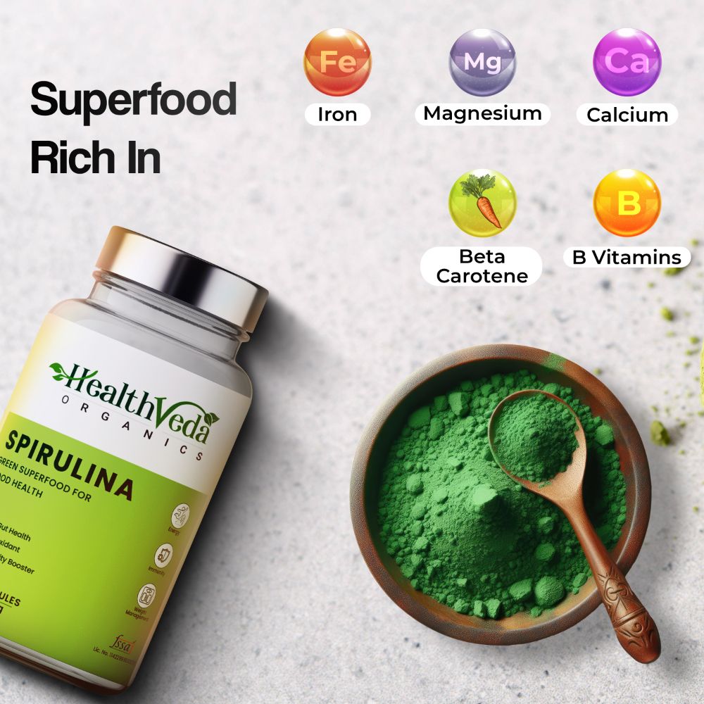 Health Veda Organics Spirulina Capsules