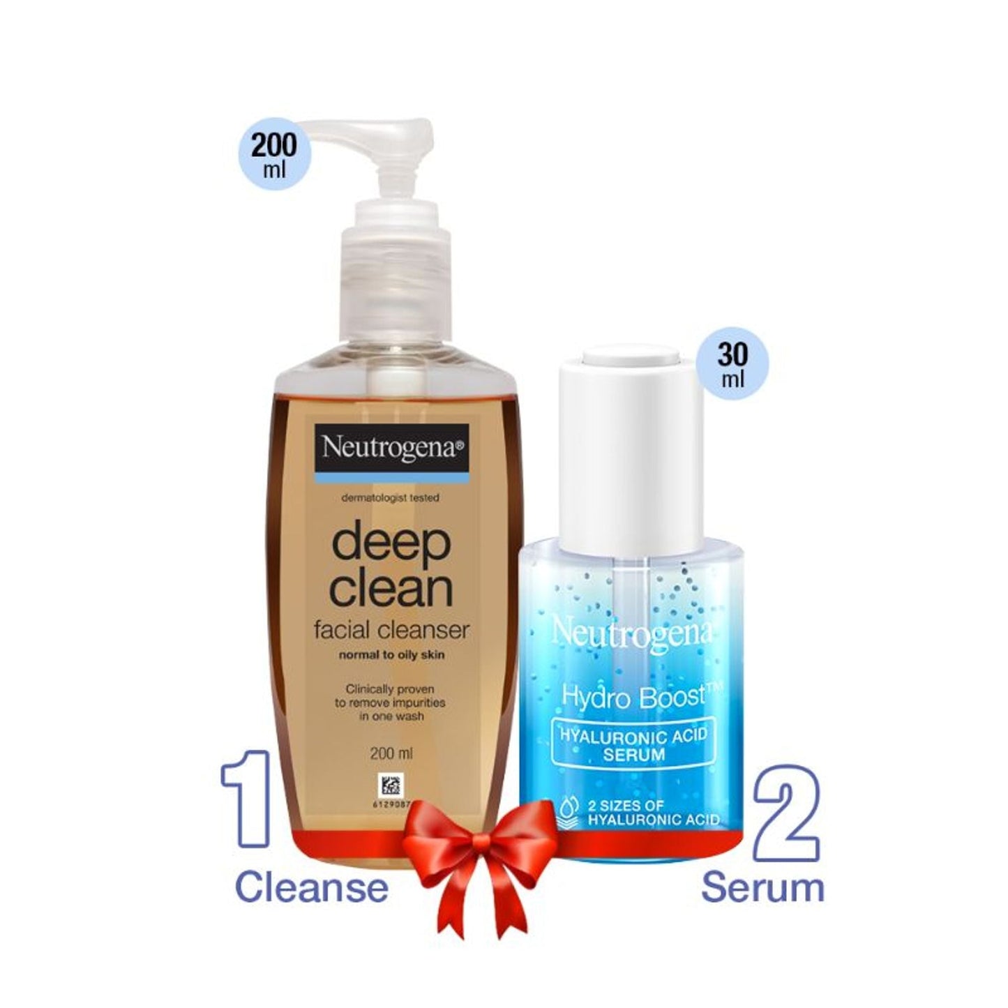 Neutrogena Deep Clean and Hyaluronic Acid Serum Combo - 230GM