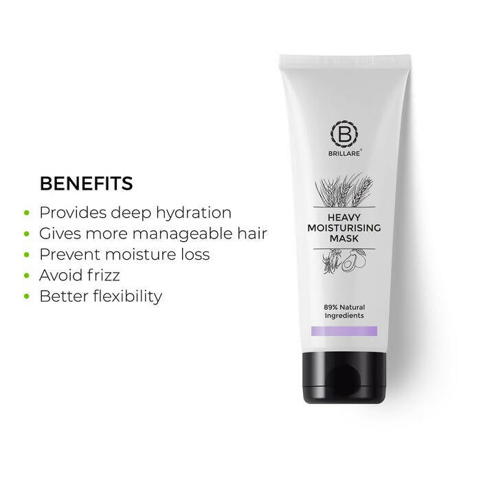 Brillare Heavy Moisturising Hair Mask, Natural Conditioner for Dry and Frizzy Hair