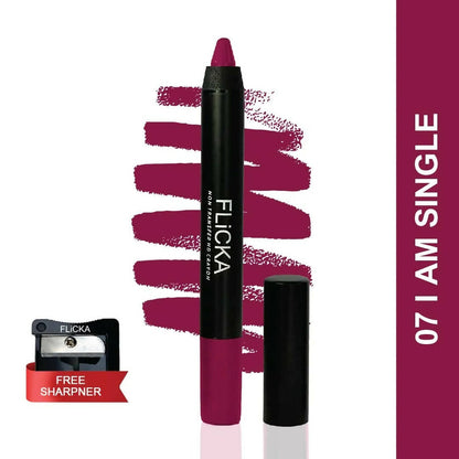 FLiCKA Lasting Lipsence Crayon Lipstick 07 I Am Single - Purple