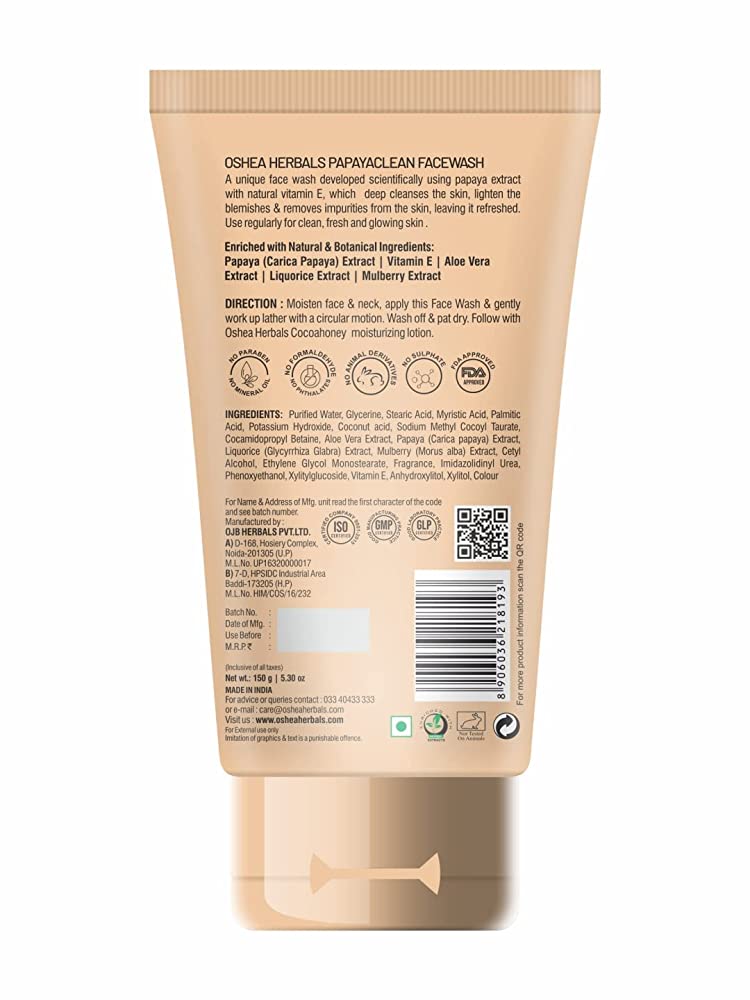 Oshea Herbals Papayaclean Anti Blemish Face Wash