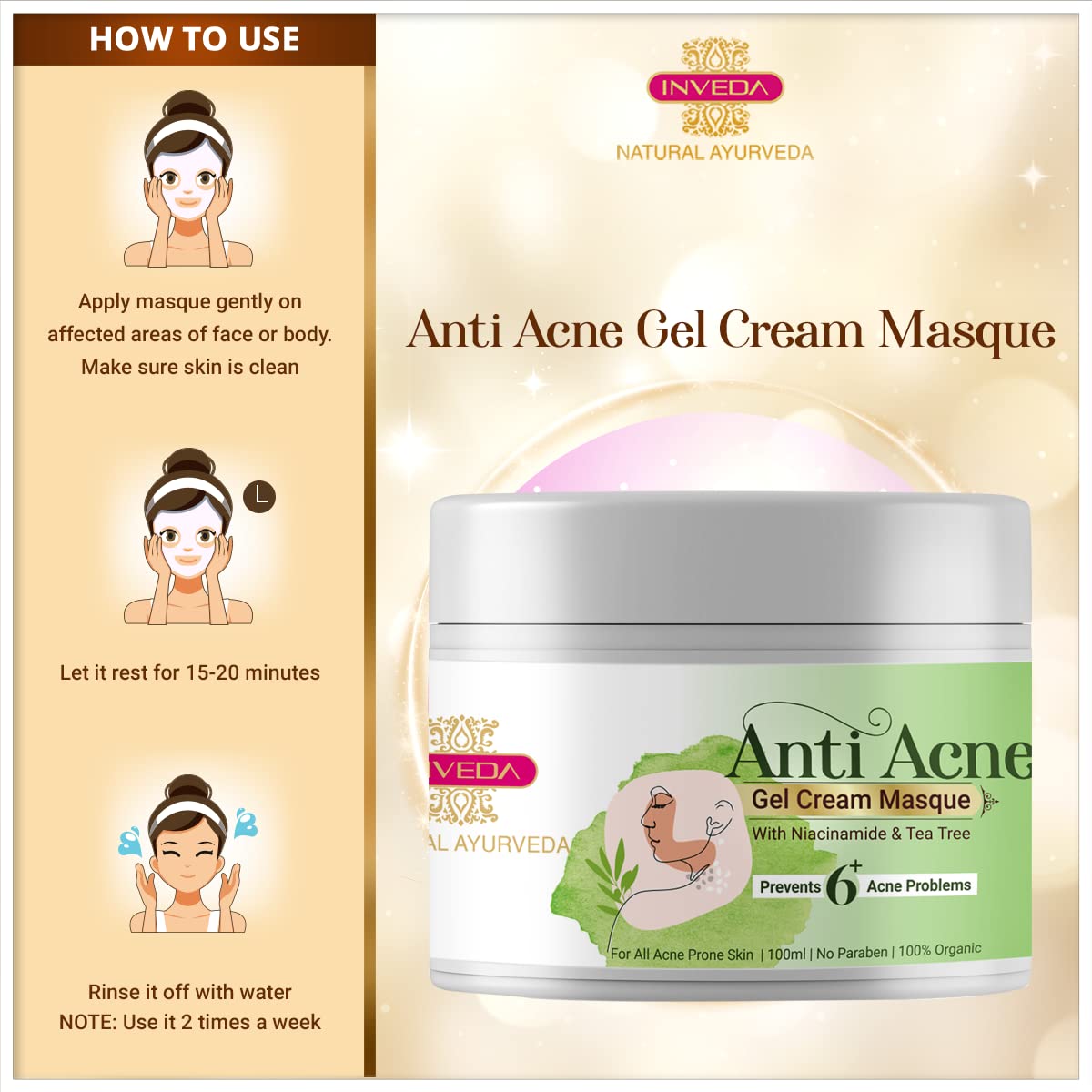 Inveda Anti Acne Gel Cream Masque