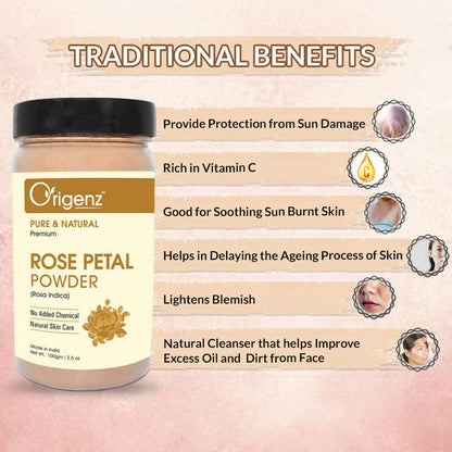 Origenz Pure & Natural Rose Petals Powder