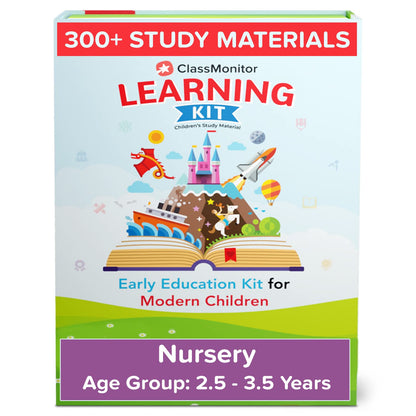 ClassMonitor All in One Nursery Learning Educational Kit with Free Mobile App includes 14+ Preschool Activities for kids of Age 2.5 - 3.5 Years