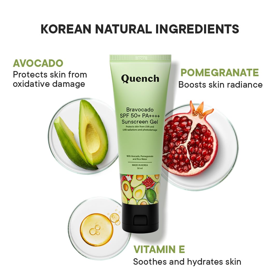 Quench Botanics Bravocado SPF 50+ PA++++ Sunscreen Gel