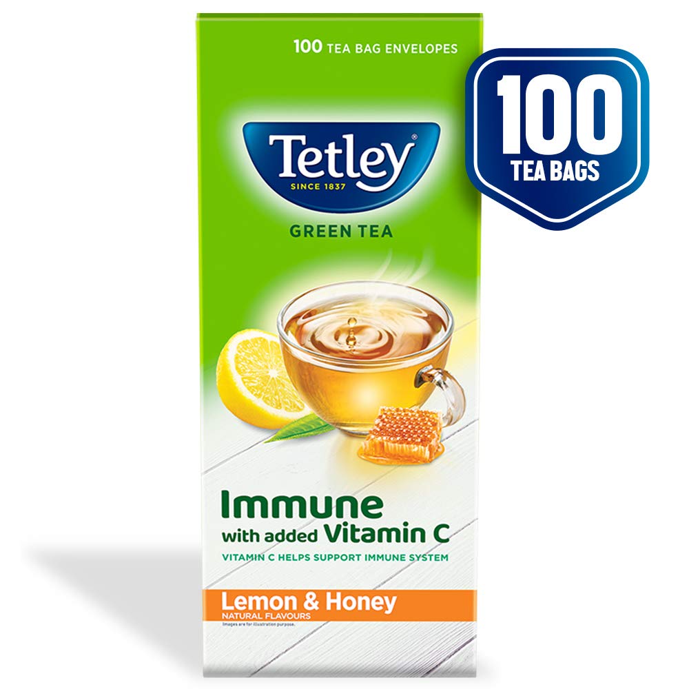 Tetley Green Tea Lemon and Honey (100 Tea Bags)