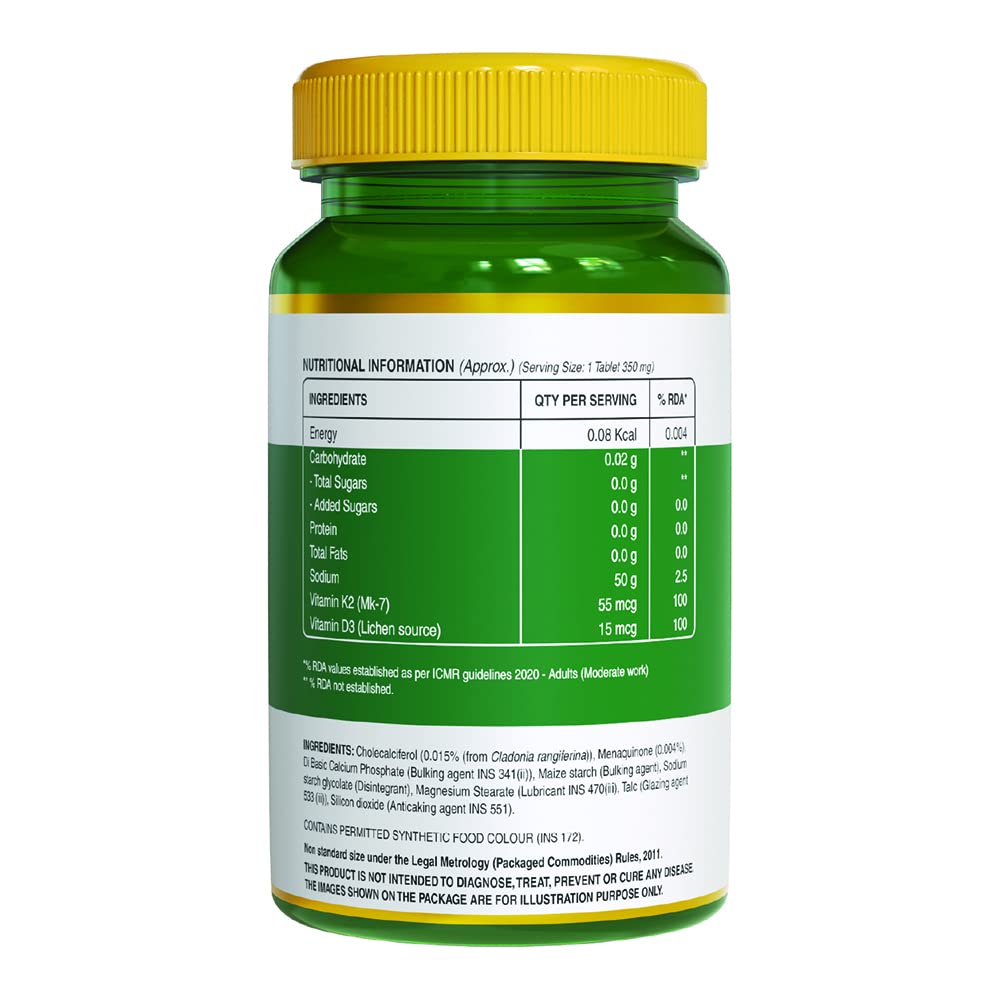 Pure Nutrition Vitamin D3 + K2 Tablets