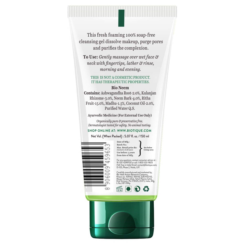 Biotique Advanced Ayurveda Bio Neem Purifying Face Wash