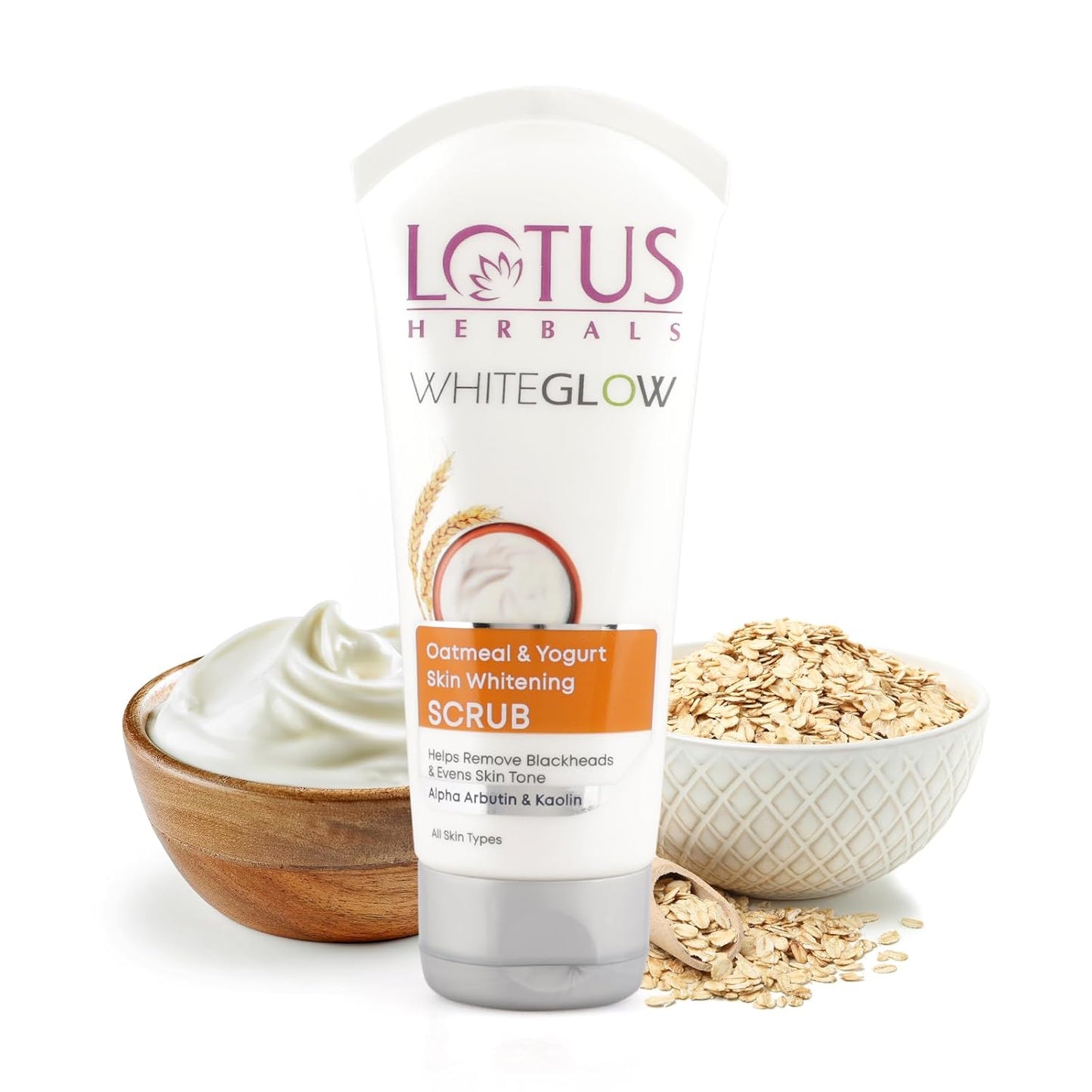 Lotus Herbals WhiteGlow Skin Brightening Oatmeal & Yogurt Gentle Exfoliator Scrub