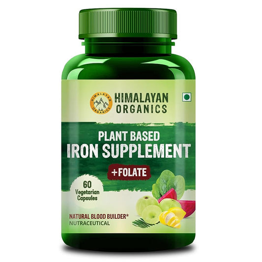 Himalayan Organics Plant Based Iron Supplement + Folate Vegetarian Capsules -  usa australia canada 