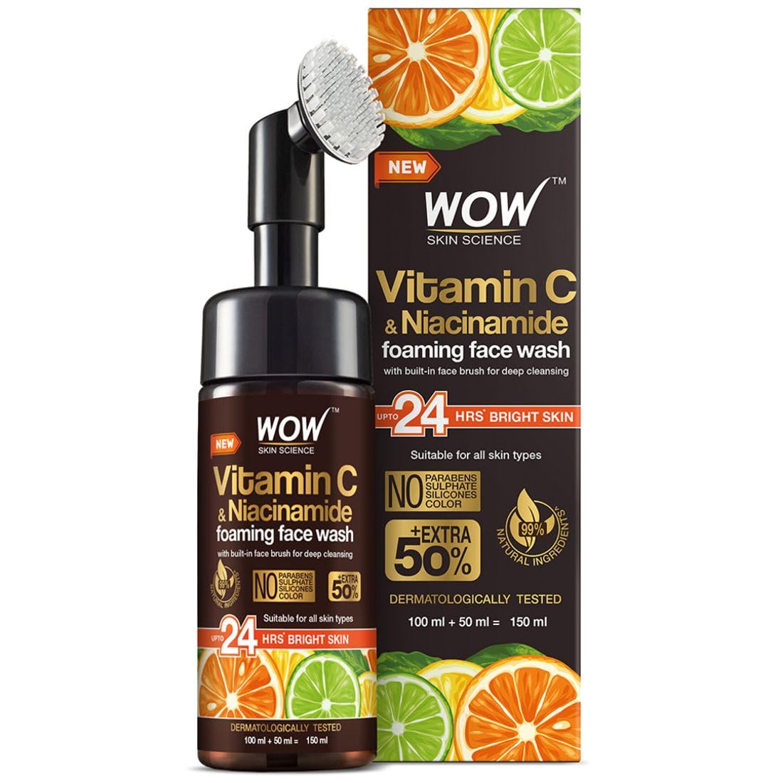 Wow Skin Science Brightening Vitamin C Foaming Face Wash