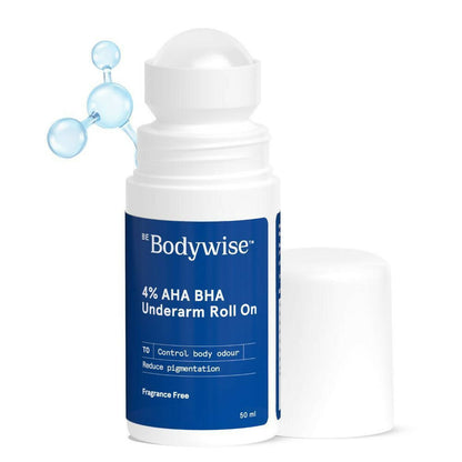 BeBodywise 4% AHA BHA Underarm Roll On - Fragrance Free - BUDNE