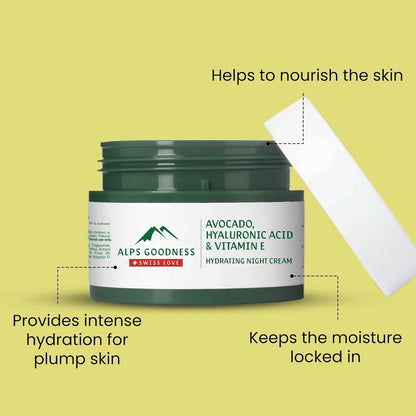 Alps Goodness Avocado, Hyaluronic Acid & Vitamin E Hydrating Night Cream