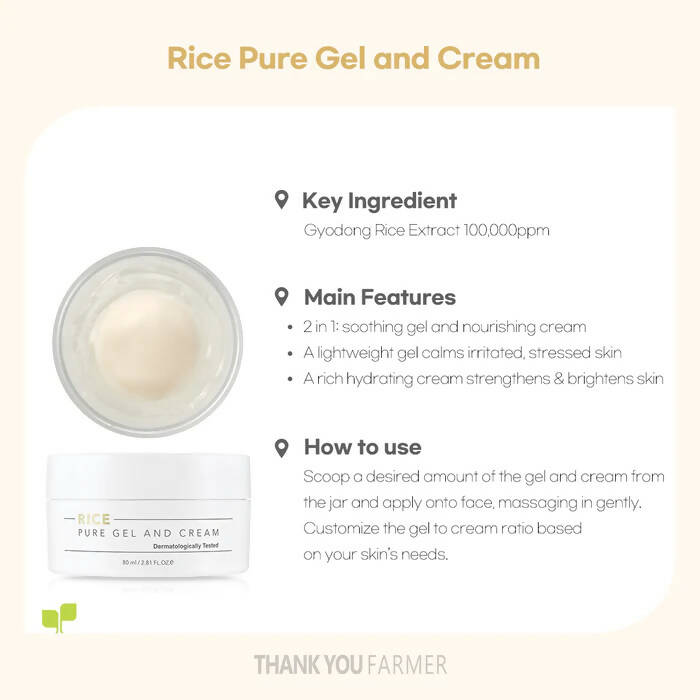 Thank You Farmer Rice Pure Gel And Cream