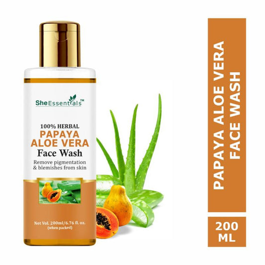 She Essentials Papaya Brightening Face Wash for Glowing & Radiant Skin - 200ML