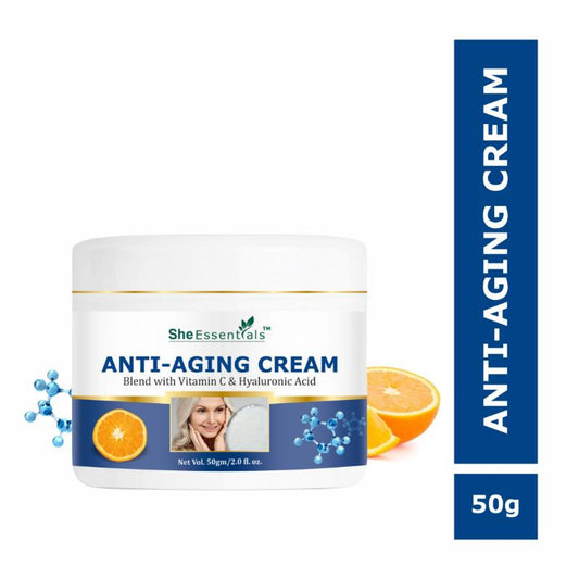 She Essentials Anti Ageing Cream Vitamin C & Hyaluronic Acid - 50GM